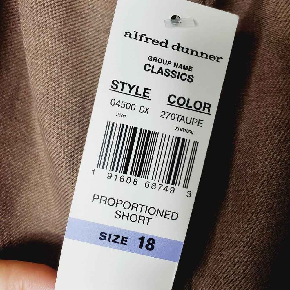 Alfred Dunner Brown Elastic Waist Comfortable Waist Pants Size 18 - Picture 5 of 8